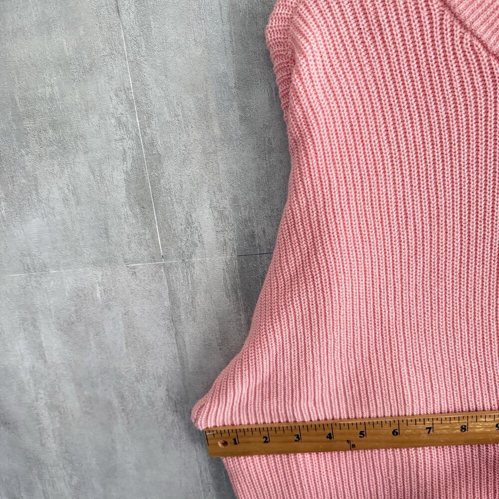 Aerie Knit Oversized Sweater Womens M Pink Cotton Soft 1/2 button Henley Ribbed - Picture 10 of 13